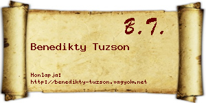 Benedikty Tuzson névjegykártya